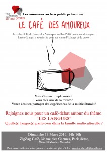 affiche café des Amoureux les langues